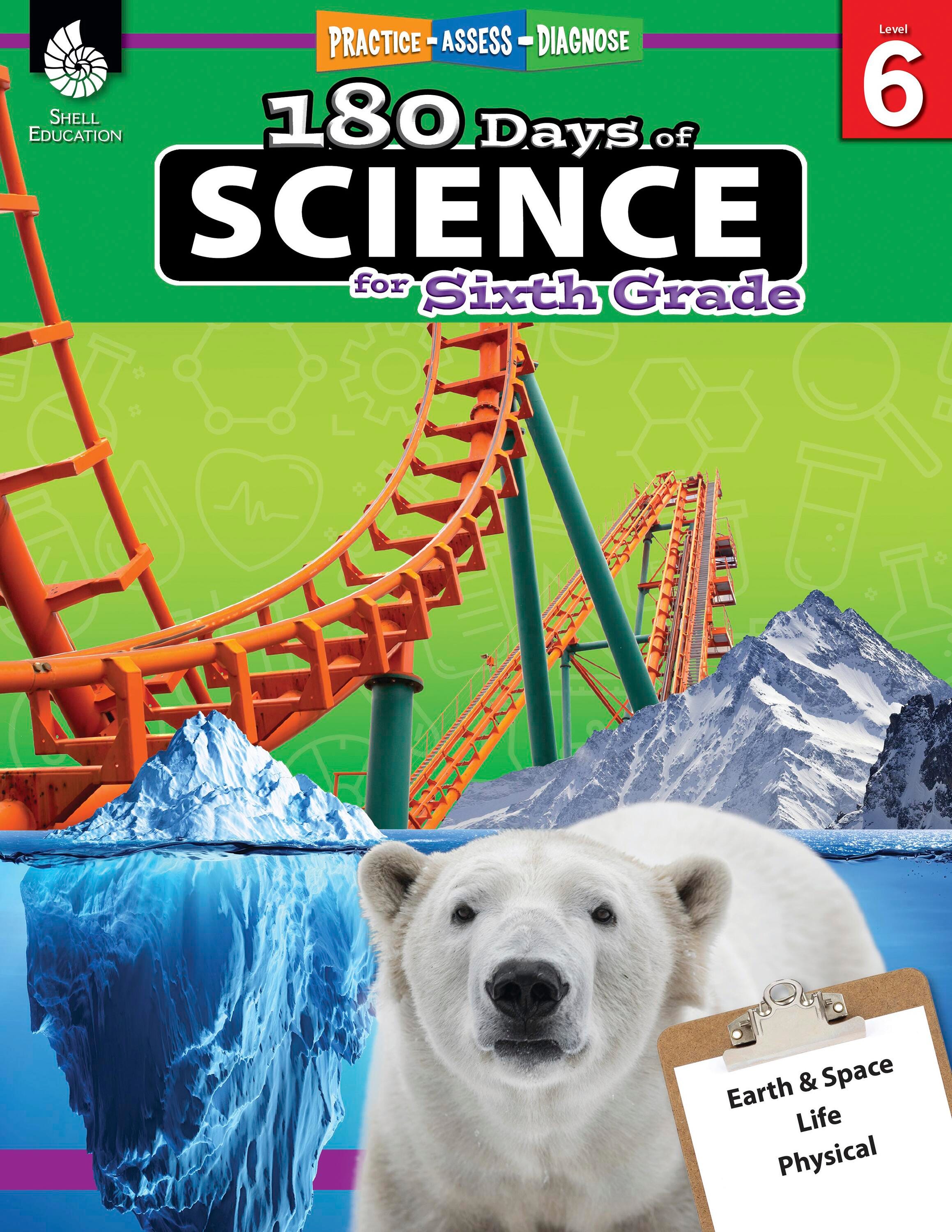 Shell Education 180 Days of Science Book for Sixth Grade | School